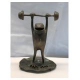 Vintage Bronze Maitland Smith weightlifting frog