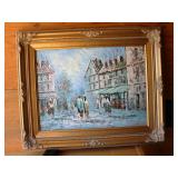 Oil on Canvas Painting Signed J. Gaston 21.5x17