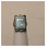 Vintage Sterling Silver Larimar Ring