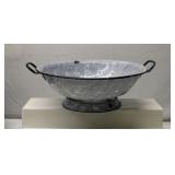 Vintage Enamelware Colander Grey Speckled