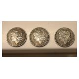 1878 Morgan Silver Dollars Set of 3 Coins