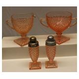 Anchor Hocking Miss America Creamer Sugar & Shaker
