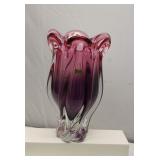 JOSEF HOSPODKA MID CENTURY ART GLASS VASE 12" T