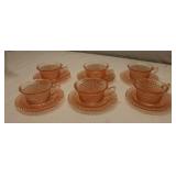 Anchor Hocking Miss America cups and saucers Lot