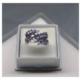 10K White Gold 1.50 CTW Tanzanite Diamond Ring