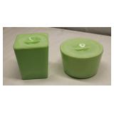 Jadeite Square Canister & Round Container