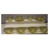 Amber Depression Glass Madrid Cups Cream Soup Bowl