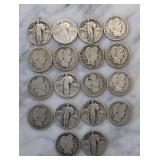 1893 to 1930 Standing Liberty & Barber Quarters 18