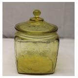 Amber Depression Glass Madrid Canister