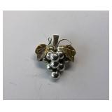 Vintage Sterling Silver Grape Pendant / Broach