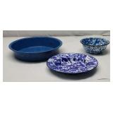 Enamelware Plate Bowl & Pie Pan