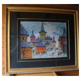 Oil on Canvas Old Monastery Near Moscow Signed
