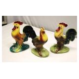 Royal Copley ceramic rooster and hen figurines 3