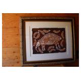 Aboriginal bark painting by Wanurr Bob Namundja
