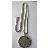 1923 Peace silver dollar sterling silver necklace