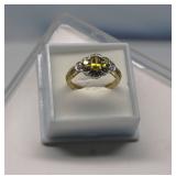 10K Gold .78CTW Sphene Diamond Ring