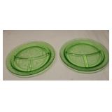 Hazel Atlas Green dep. Clover Leaf Devider Plates