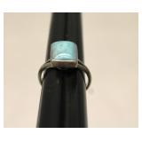 Vintage Sterling Silver Larimar Ring