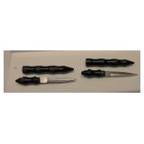 Black Aluminum Tactical kubotan Knives set 2