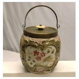Victorian majolica biscuit barrel