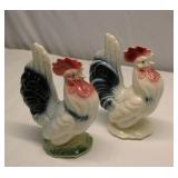 Royal Copley Ceramic Roosters Figurines set 2