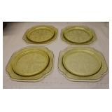 Amber Depression Glass Madrid Dinner Plates