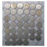 1949 Franklin half Dollar 40 Coin Lot