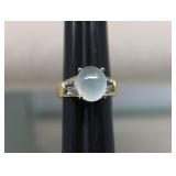 14K Gold Jade WhiteTopaz Ring