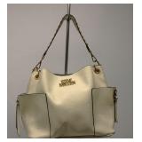 Steve Madden cream pebbled shoulder tote
