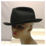 Webster classic black felt fedora hat 71/8"