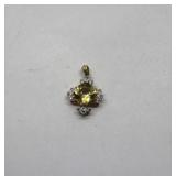 10K Gold 2.66 CWT Citrine Diamond Accents Pendant