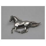 Sterling Silver 925 Mustang Horse Broach