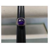 Vintage Sterling Silver Amethyst Ring