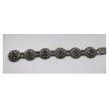Vintage Silver Mark 900 Bracelet w Red Stones