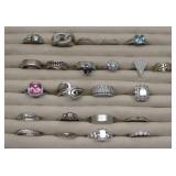 Sterling Silver 925 Rings Lot of 23 Rings