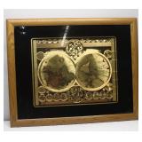 World Map Wall Hanging Framed 31" x 25"