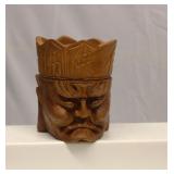 Hand Carved Wooden Head Trinket Box