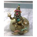 Ron Lee Enameled Clown Sculpture from the 1980s