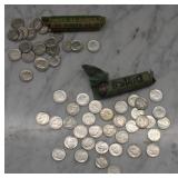 1950's to 70's Dimes 2 Rolls