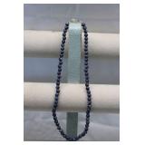 Sterling Silver Clasp Lapis Necklace