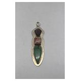Sterling Silver Vertical multi-stone Pendant