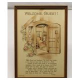1938 Buzza Motto Framed "Welcome Guest" POEM PRINT