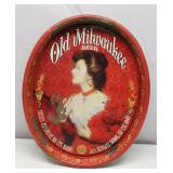 Vintage oval metal tray Old Milwaukee Beer