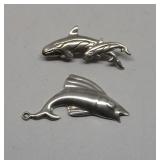 Sterling Silver Fish Pendant & Broach