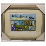 Red Rover Framed Comic Print Signed Brian Basset