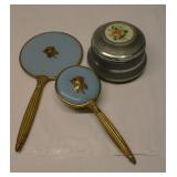 Vintage Vanity Mirror Brush & Powder Box