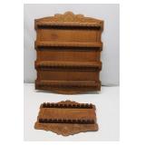 Vintage Souvenir Spoon Display Racks Set of 2