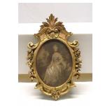 Antique Gold-Gilt oval wall frame Rococo-style