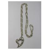 Sterling Silver 925 Necklace & Pendant Long Chain
