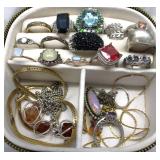 925 Silver & Costume Jewelry Lot Case Not Included
